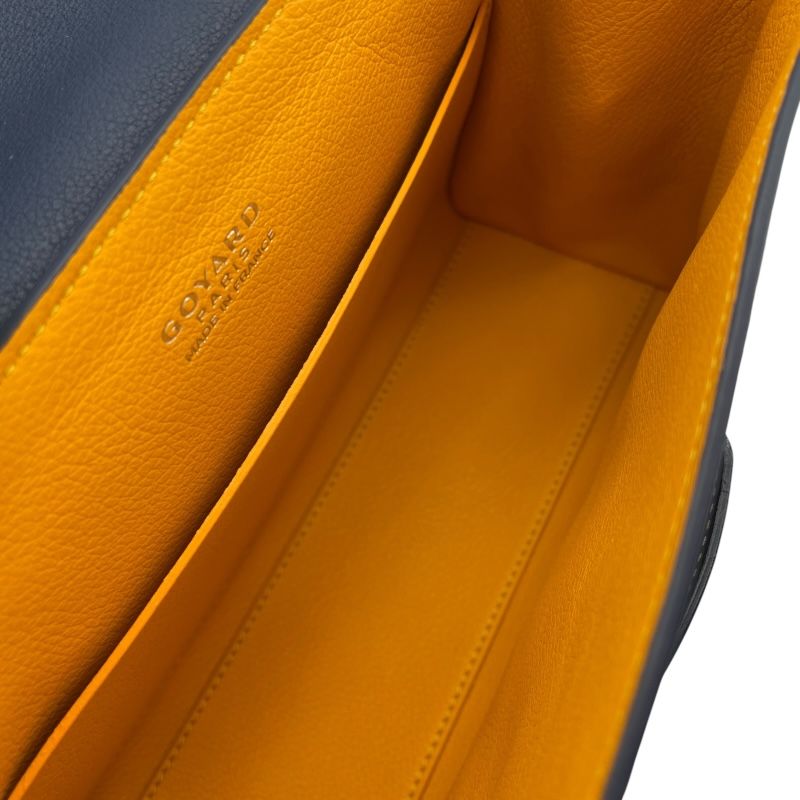 GOYARD Saigon Mini Navy Coated Canvas Shoulder Bag for Women