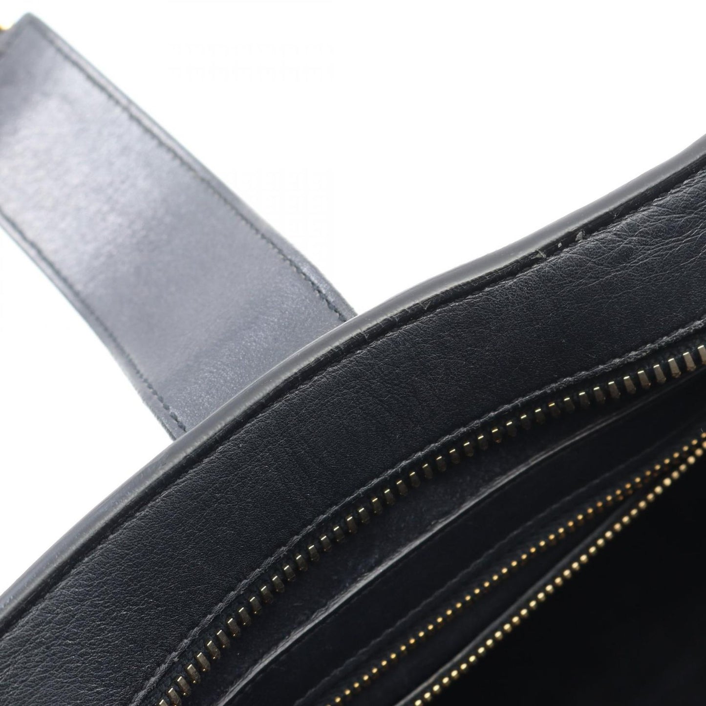 SAINT LAURENT Monogram Cabas Handbag in Navy Leather