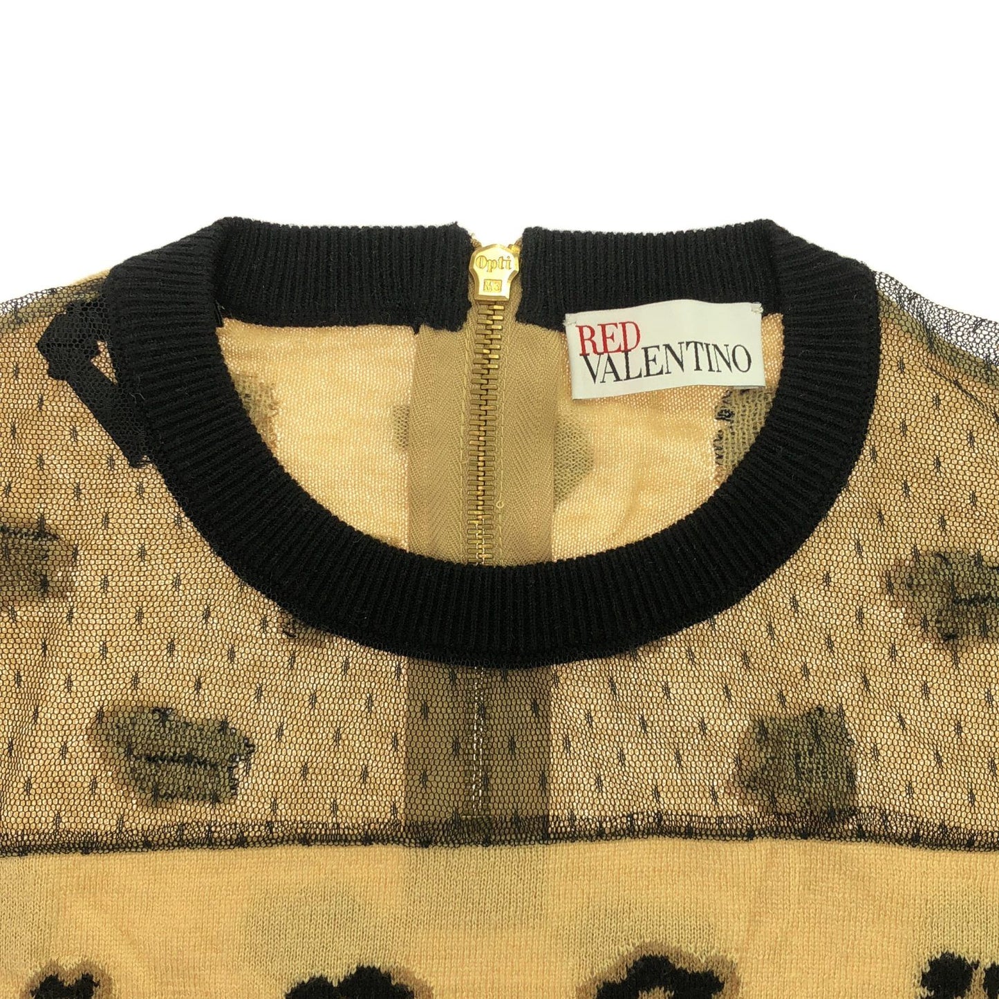RED VALENTINO Brown & Black Wool Knit Sweater - Size L