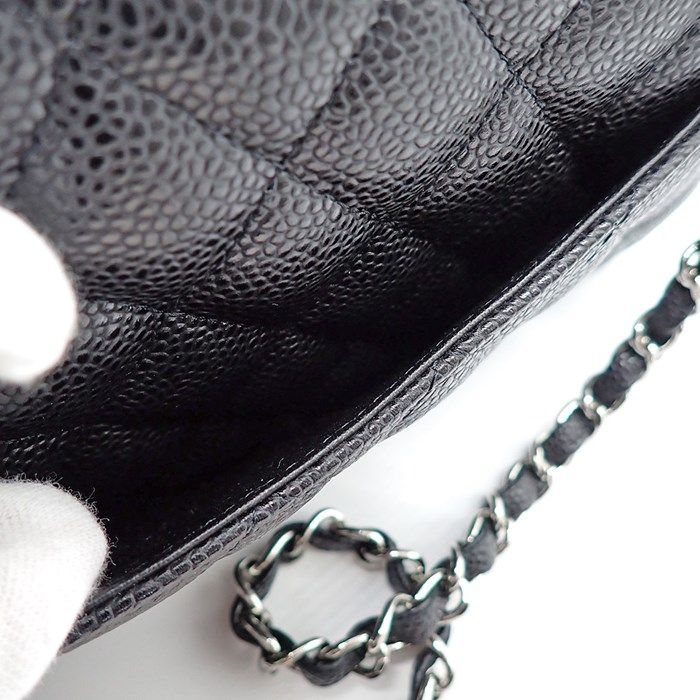 Chanel Matelassé Shoulder Bag A35731 in Black Caviar Leather