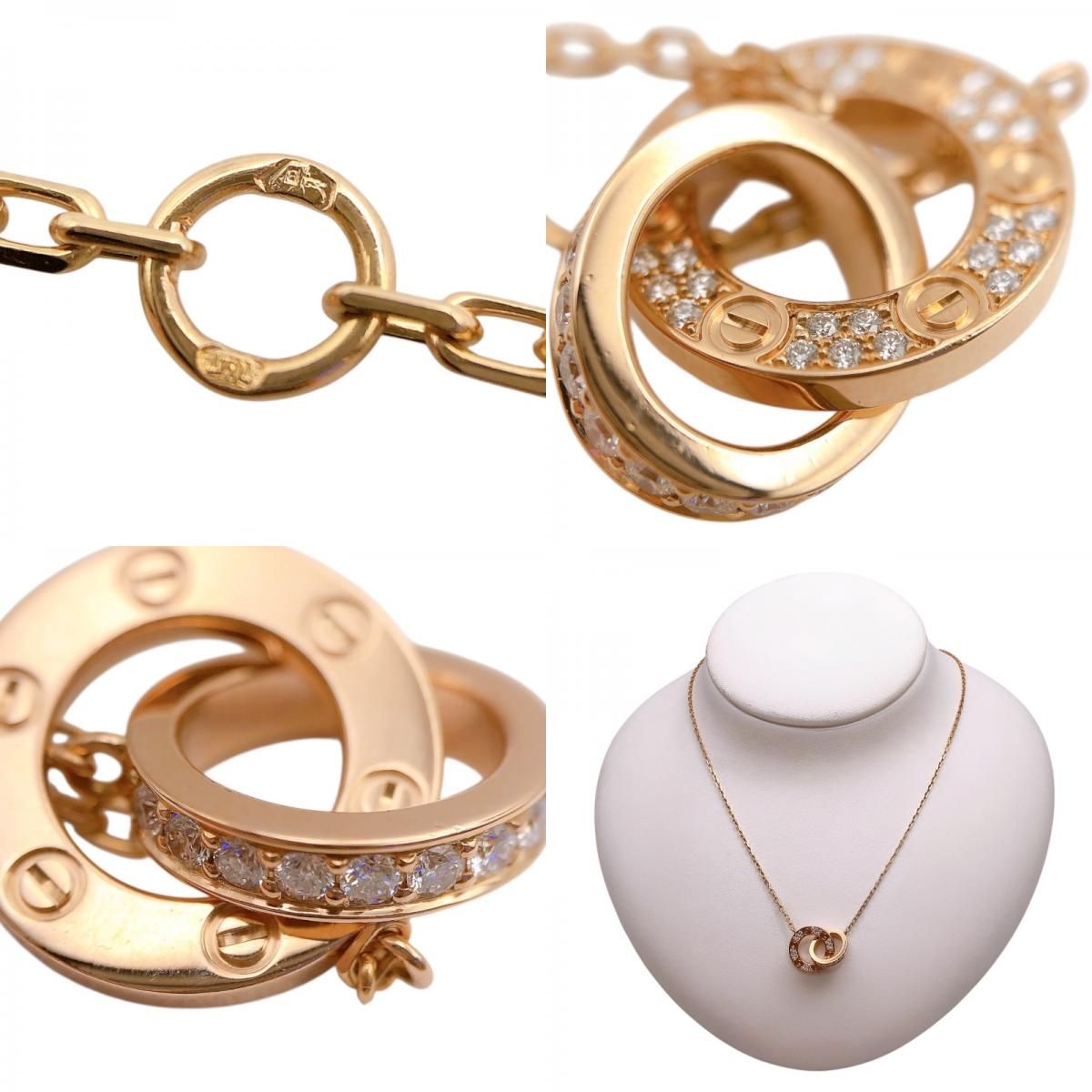 Cartier Love Necklace K18PG with Diamonds - Exquisite Luxury