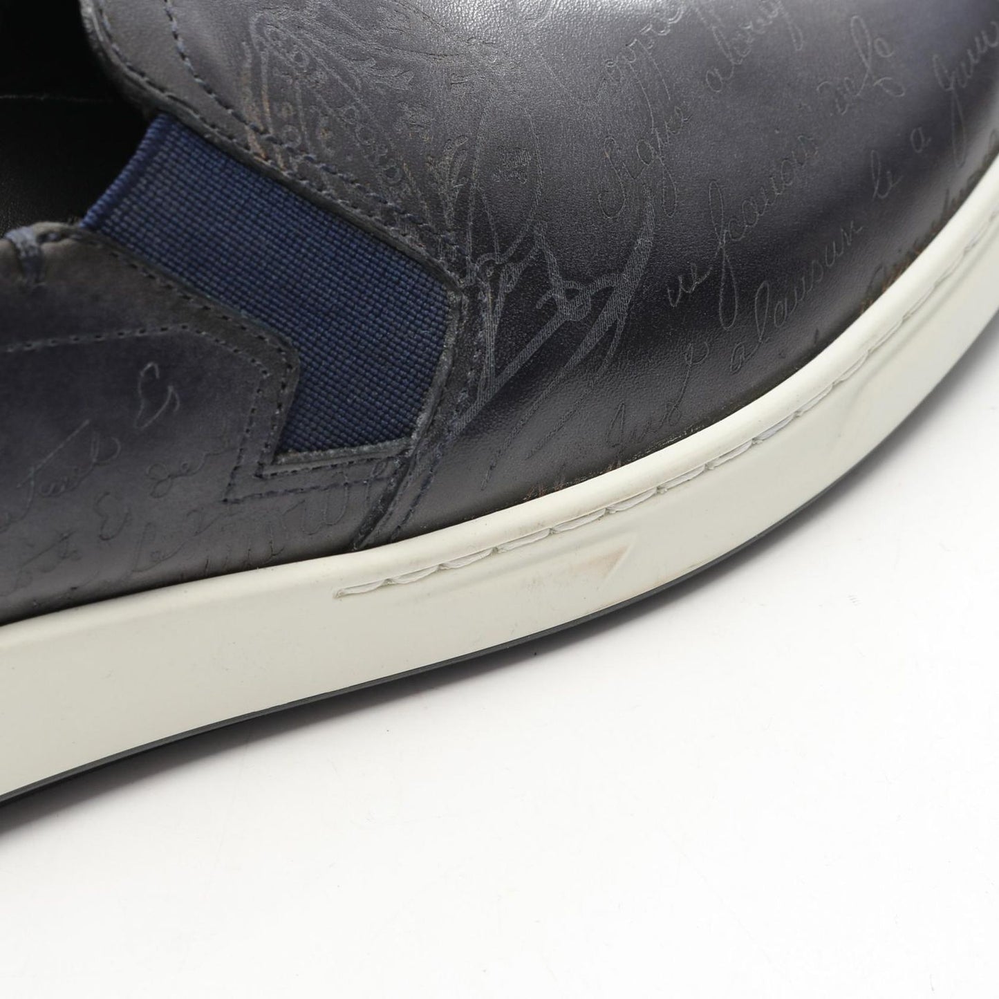 Berluti Navy Leather Slip-On Loafers - Exquisite Craftsmanship