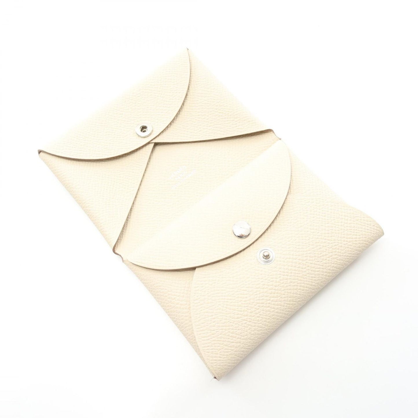 HERMES Calvi Duo Coin Case in White - Exquisite Craftsmanship