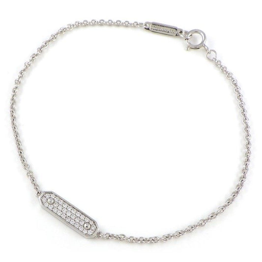 Tiffany & Co. K18WG Diamond Pave Tag Bracelet - Exquisite Craftsmanship