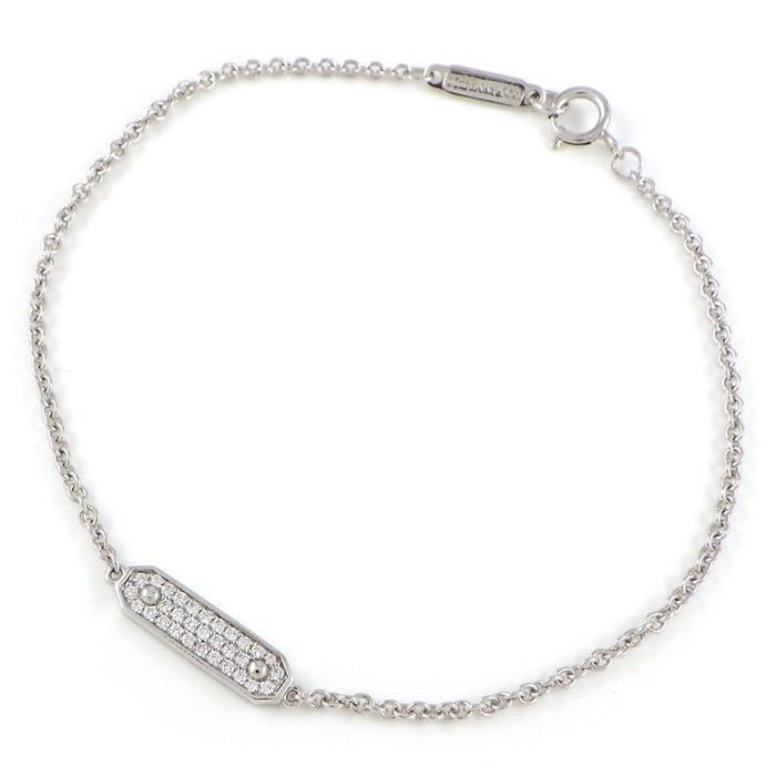 Tiffany & Co. K18WG Diamond Pave Tag Bracelet - Exquisite Craftsmanship