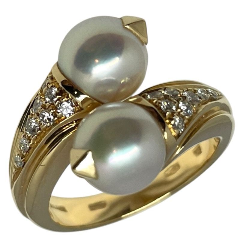 BVLGARI Passodoppio Ring 750 with Pearl and Diamond