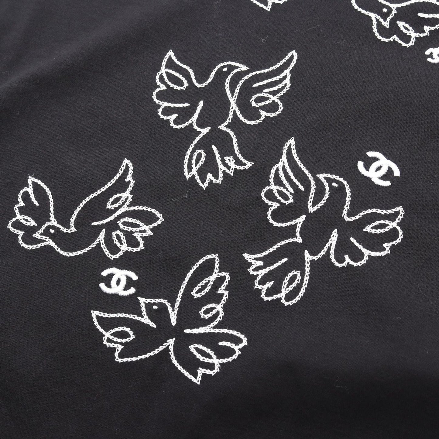 CHANEL Jean Cocteau Coco Mark Cotton T-Shirt - Black - Size M