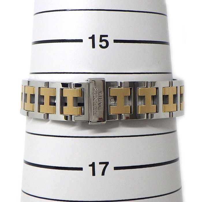 HERMES Clipper CL4.220 Quartz Watch - White Dial, Gold & Silver