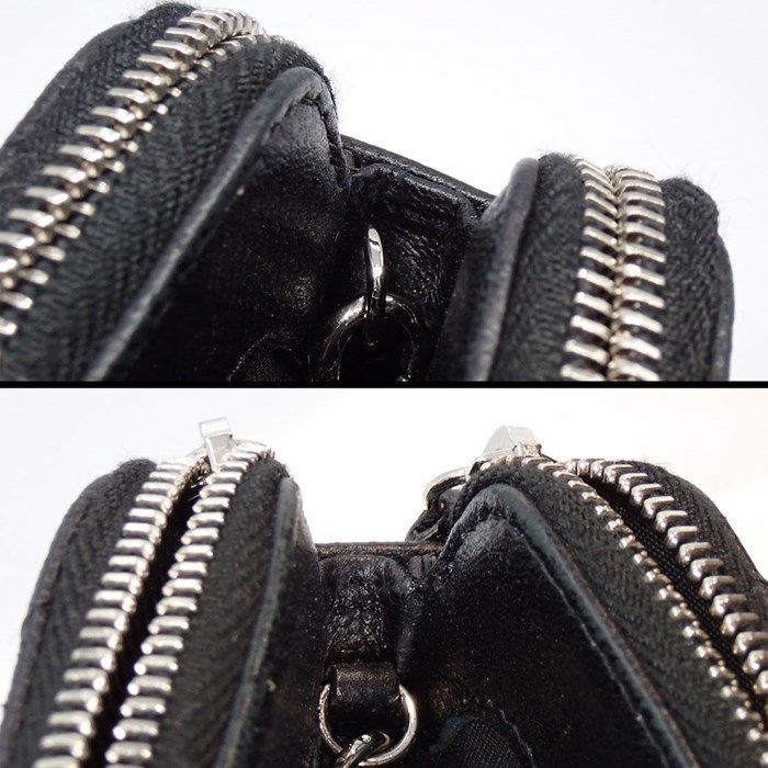 Chanel Matelassé Chevron Chain Wallet in Black Soft Grain Calfskin