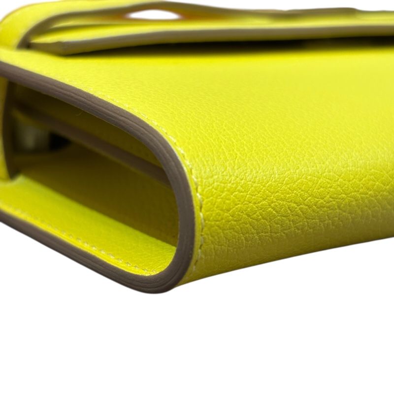 HERMES Kelly To Go B Stamp Lime Evercolor Shoulder Bag