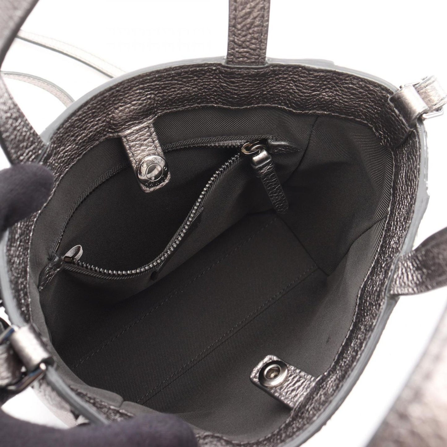 JIMMY CHOO Mini Pegasi Metallic Silver Leather Handbag