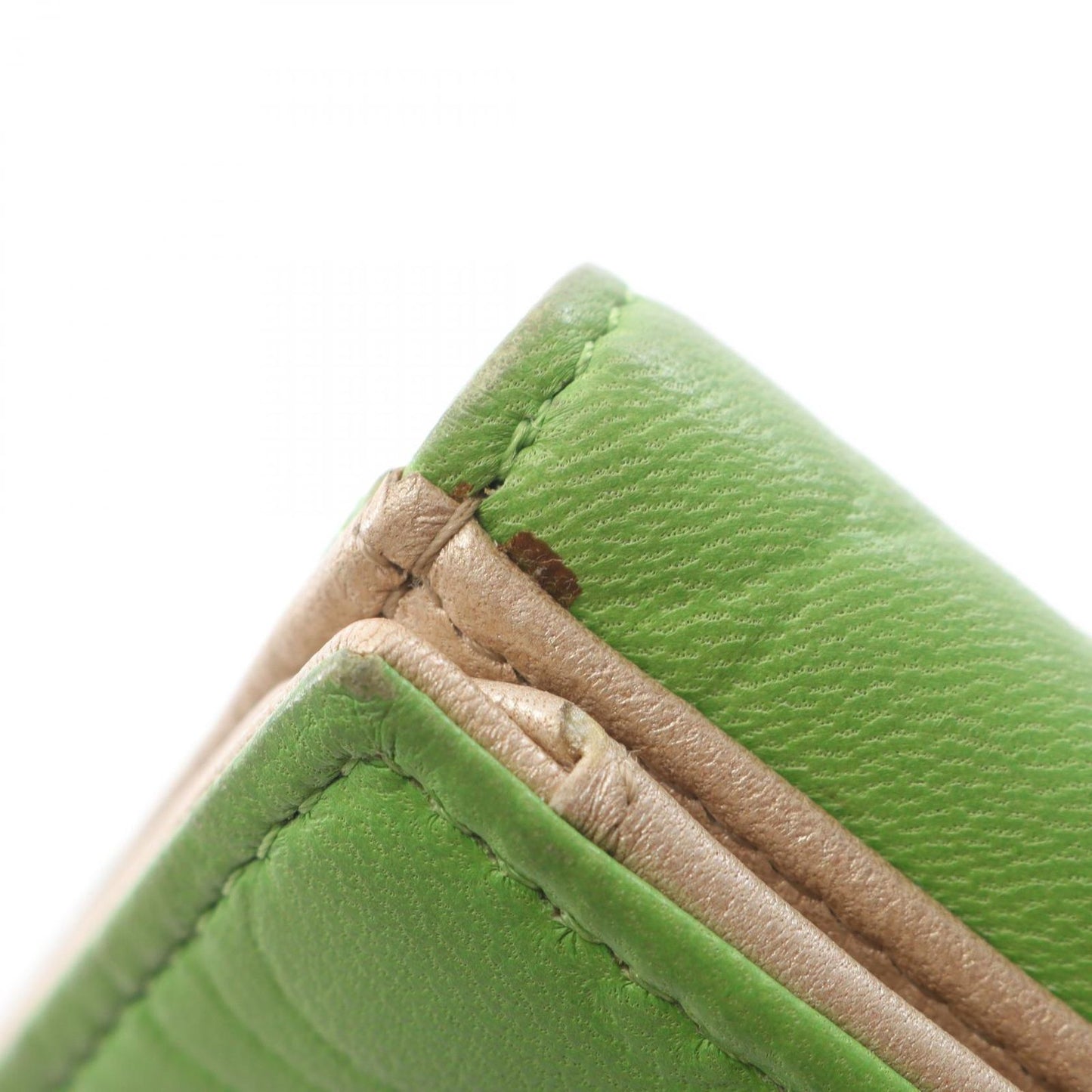 CHANEL Camellia Double Snap Wallet in Apple Green Leather