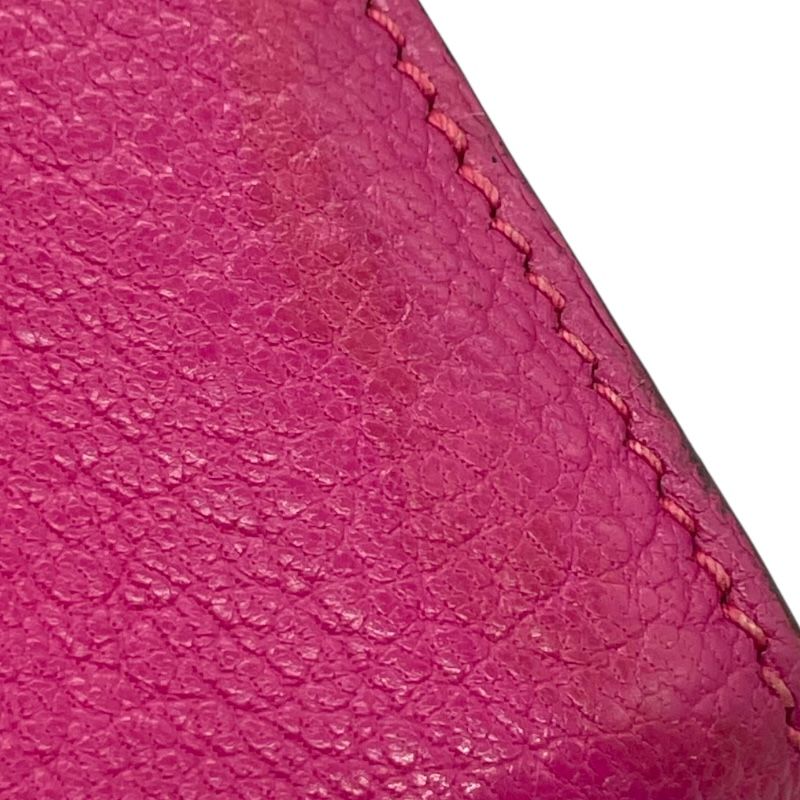 HERMES Béarn Key Case in Fuchsia Pink with Silver Hardware