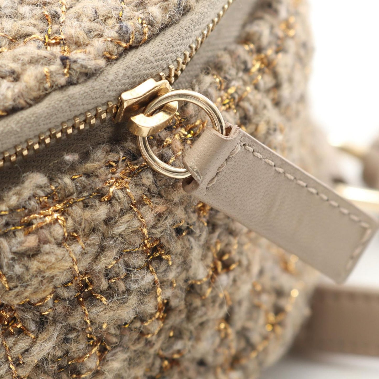 CHANEL Matelassé Backpack AS0870 in Beige Fabric & Leather