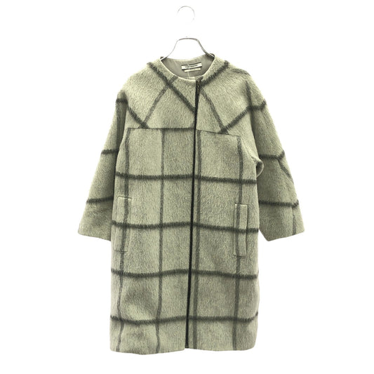 FOXEY NEW YORK Gray Wool Check Coat - Timeless Elegance