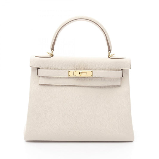 HERMES Kelly 28 Handbag in Clé Leather - Timeless Elegance