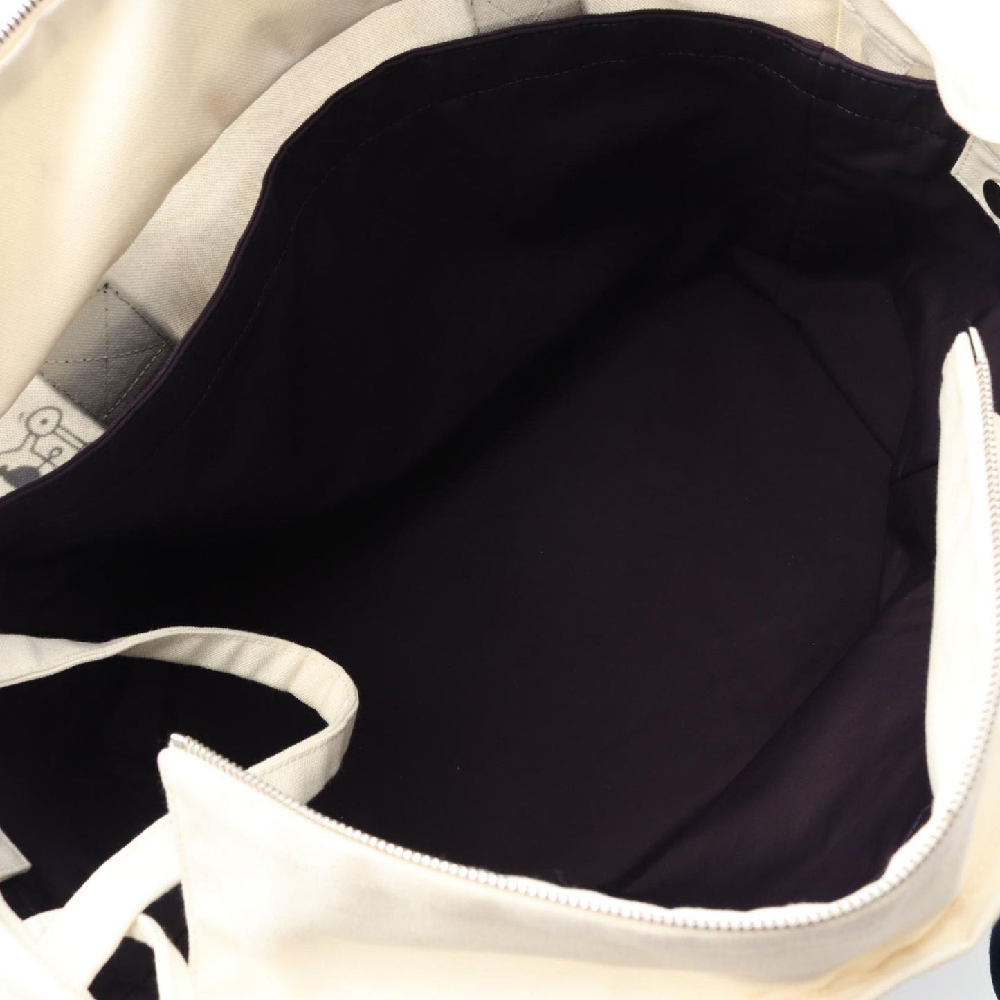 HERMES Adada Tote Bag - White/Blue Canvas - Exquisite Craftsmanship