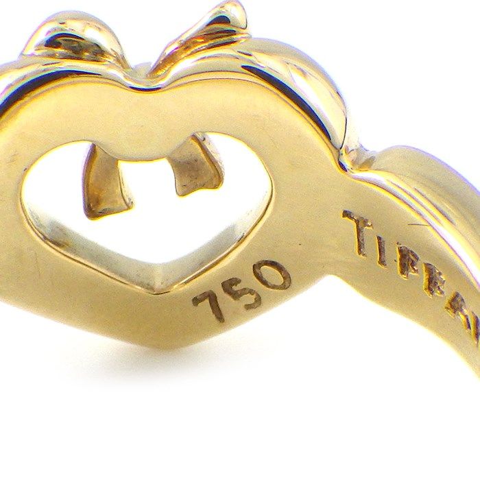 Tiffany & Co. Heart with Bow Ring in 18K Yellow Gold - Size 11.5