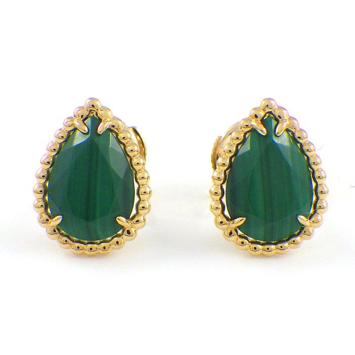BOUCHERON Serpent Bohème Small Stud Earrings with Malachite