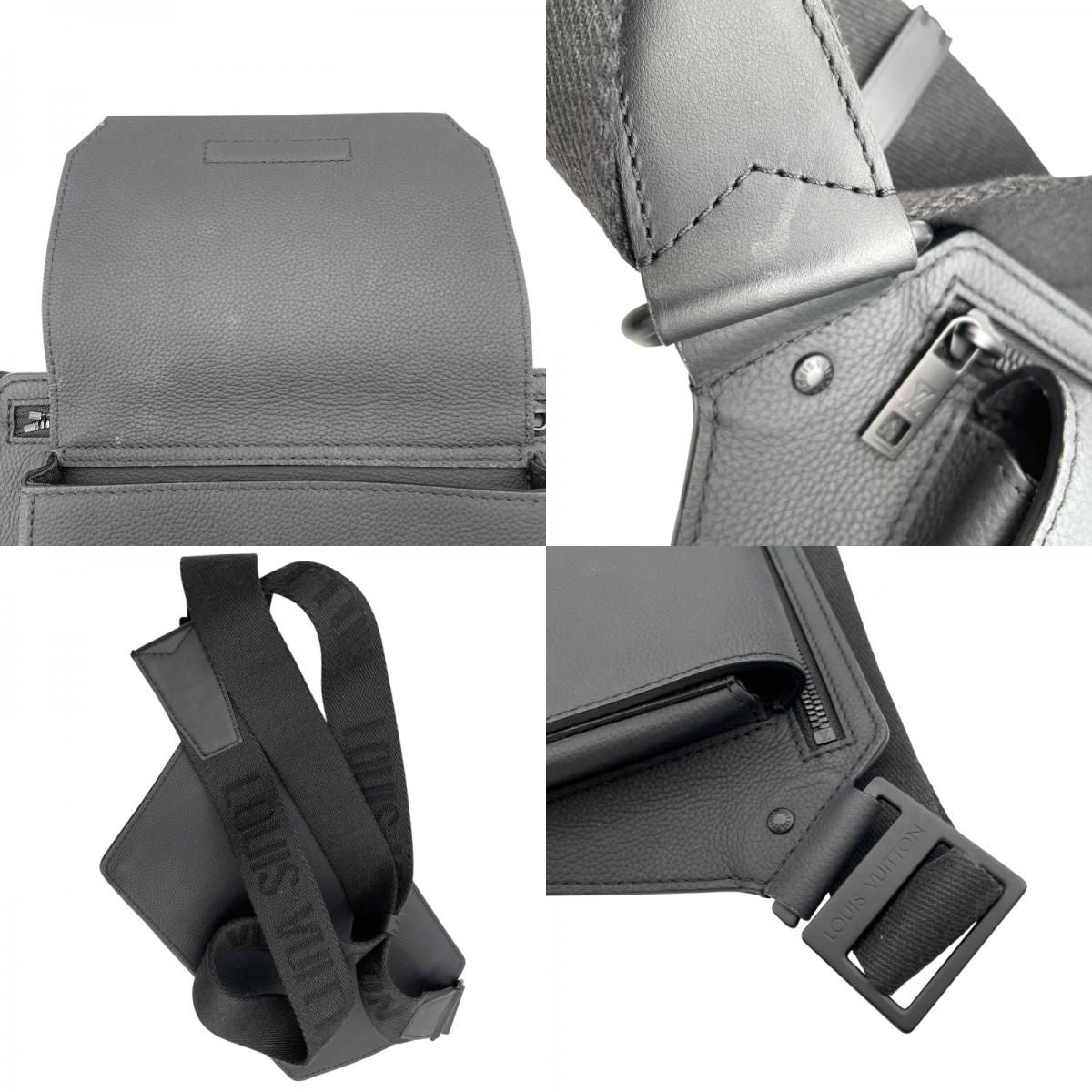 Louis Vuitton Takeoff Sling M57081 in Noir Grain Calf Leather