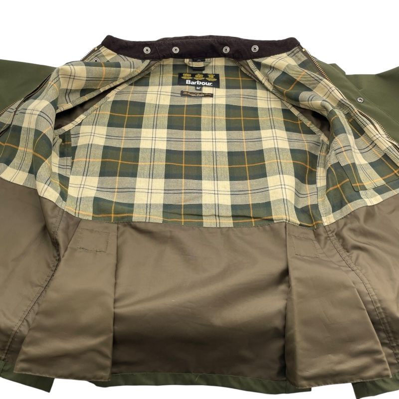 Barbour Waxed Jacket - Green Military Style for Men