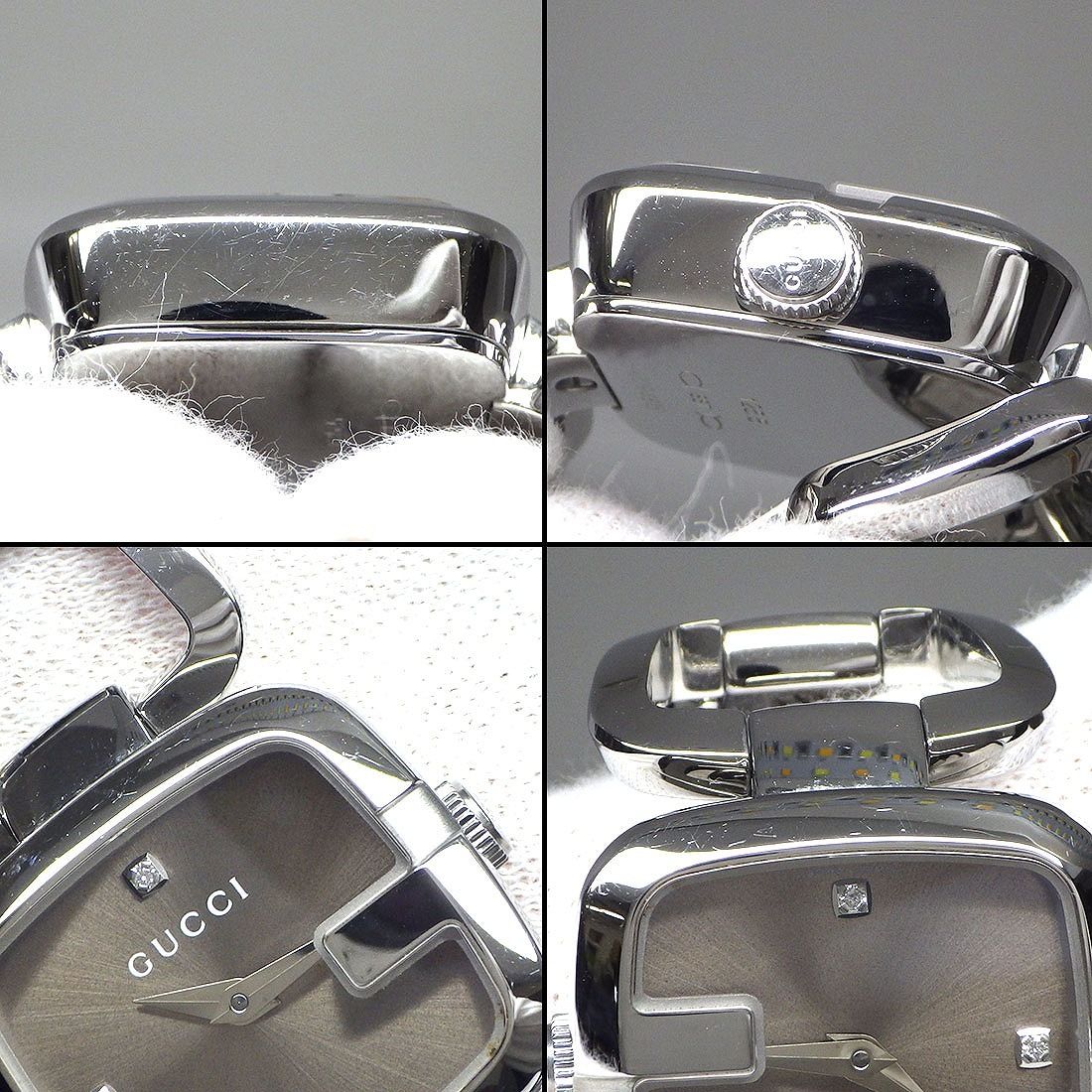 GUCCI G Collection 125.5 Diamond Index Square Watch - Brown Dial