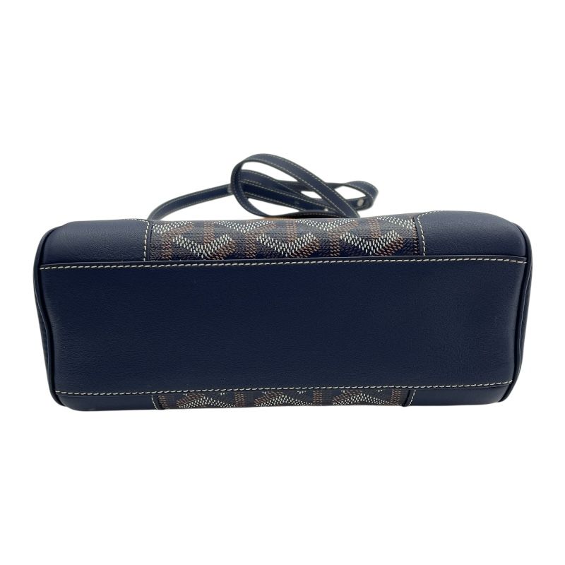 GOYARD Saigon Mini Navy Coated Canvas Shoulder Bag for Women