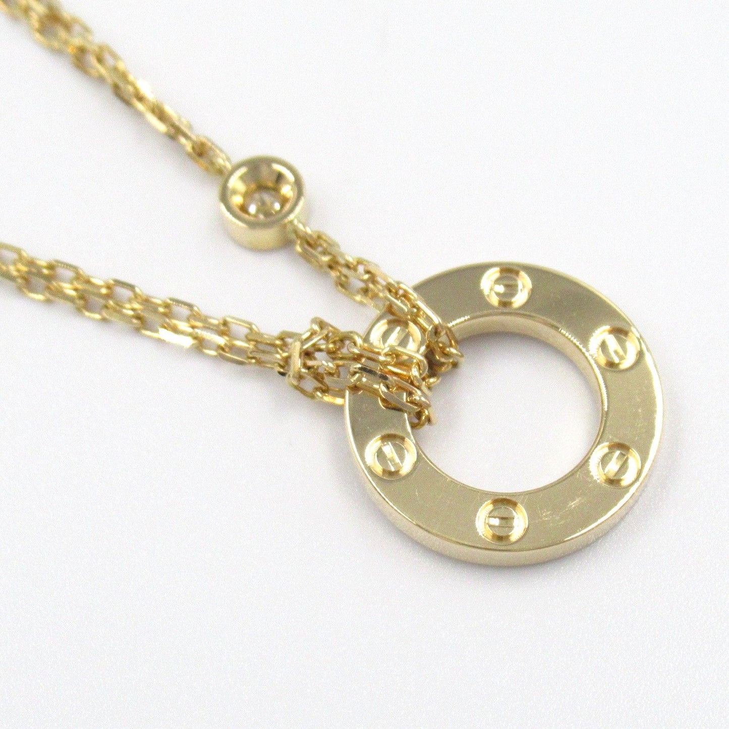CARTIER Love Circle Necklace in 18K Yellow Gold with Diamonds