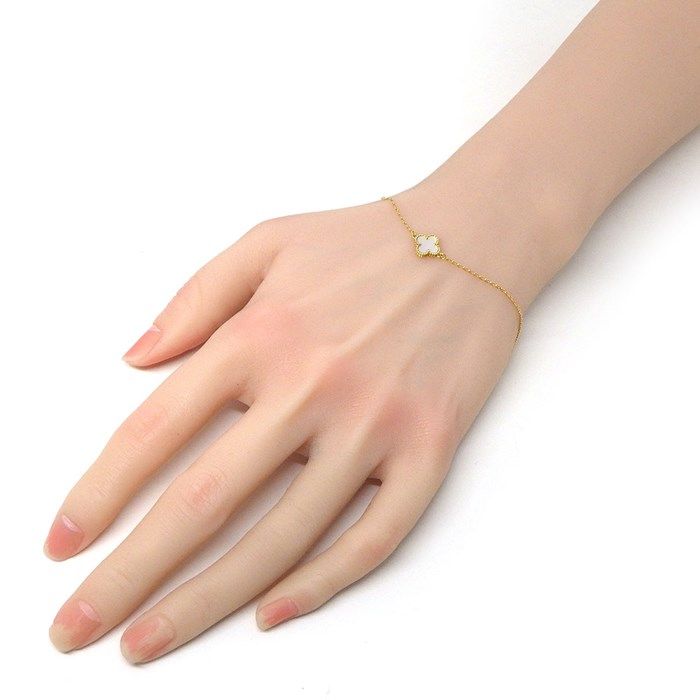 Van Cleef & Arpels Sweet Alhambra Bracelet in K18YG & White Shell