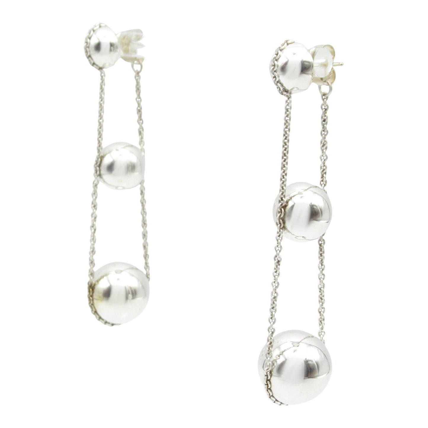 TIFFANY & CO Hardware Triple Drop Earrings - Exquisite Silver Elegance