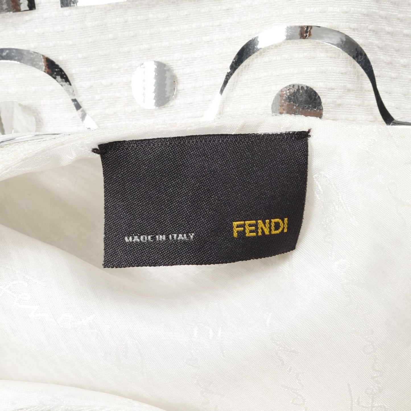 FENDI White & Silver Cotton Dress - Timeless Elegance