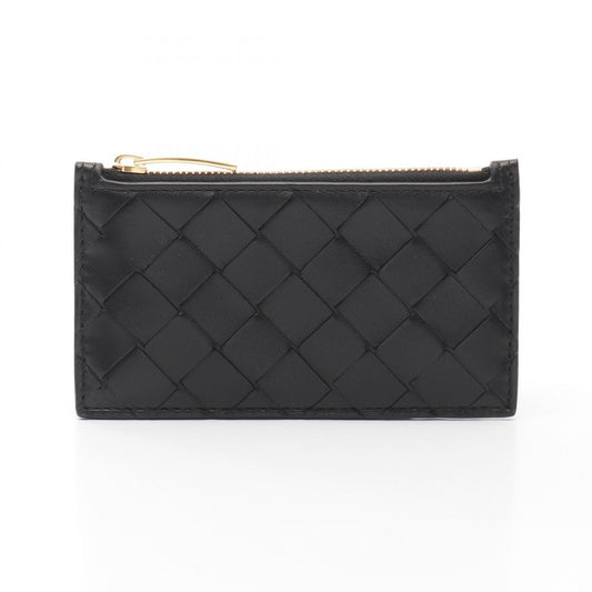 BOTTEGA VENETA Intrecciato Leather Card Case - Black