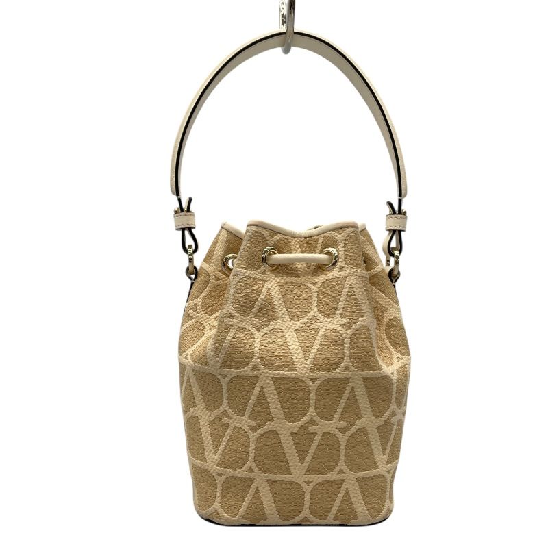 Valentino Mini Bucket Bag in Beige Canvas - Exquisite Craftsmanship