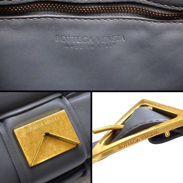 Bottega Veneta Padded Cassette Shoulder Bag in Thunder Gray