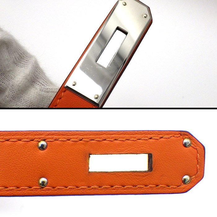 HERMES Mini Gypsière Shoulder Bag - Orange Swift Leather, 2023