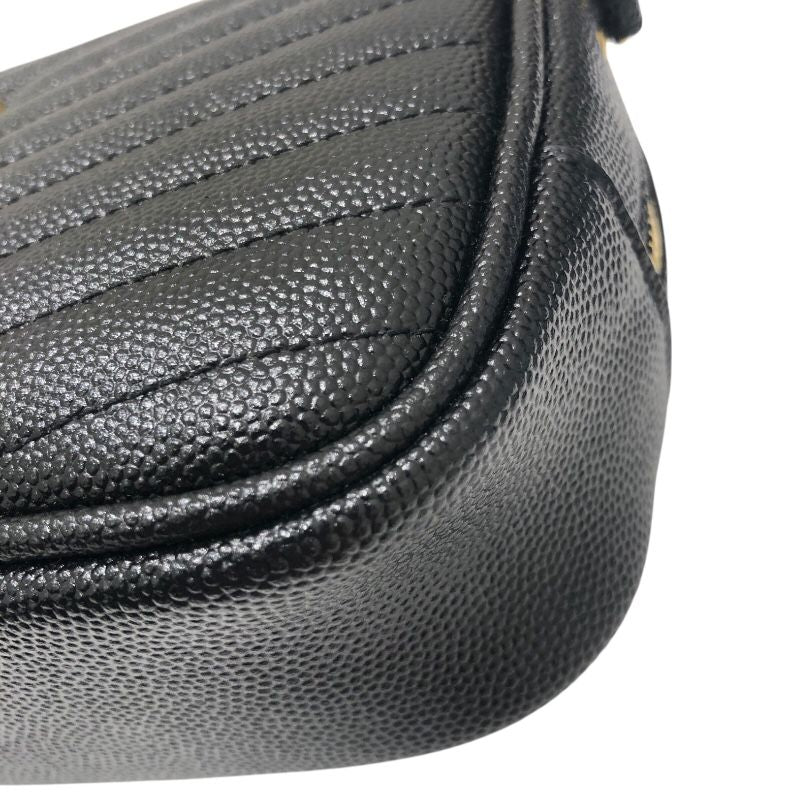 Saint Laurent Rive Gauche Roomy Shoulder Bag in Black Grain Calfskin