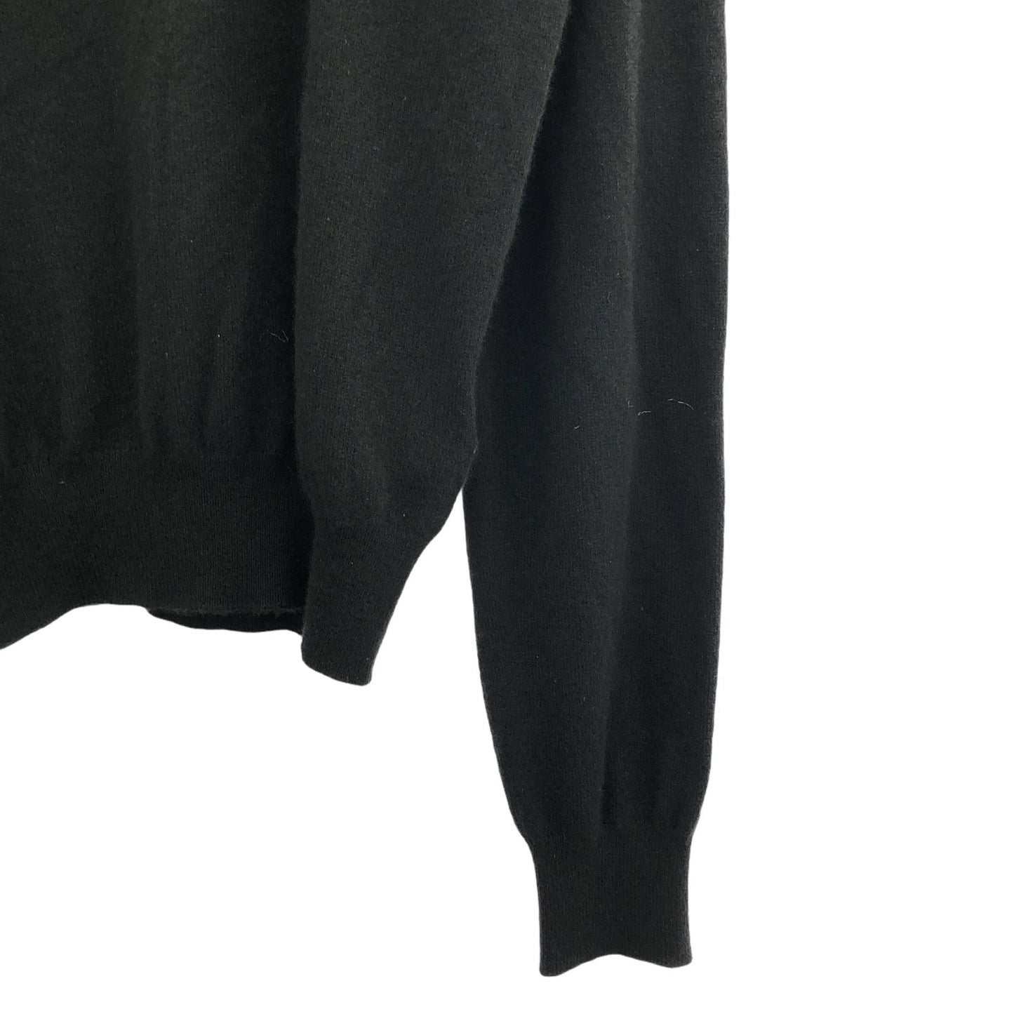 HERMES Black Cashmere Half-Zip Knit Sweater - Size S