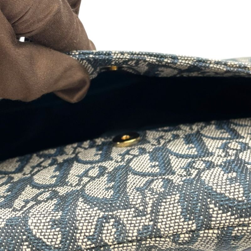 Christian Dior Saddle Bag in Navy Canvas - Timeless Elegance