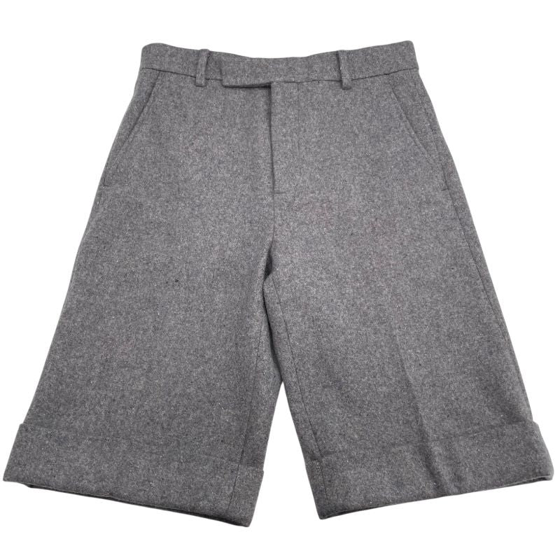 GUCCI Melton Wool Cashmere Short Slacks - Gray, Size 44