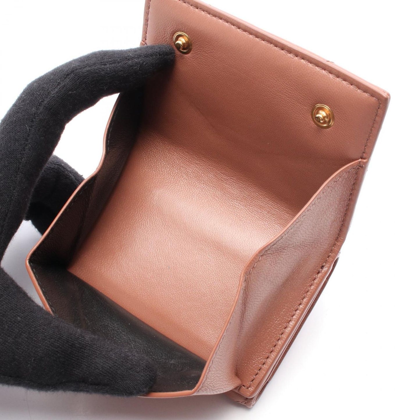 SAINT LAURENT Origami Tiny Wallet in Brown Leather - Exquisite Craftsmanship