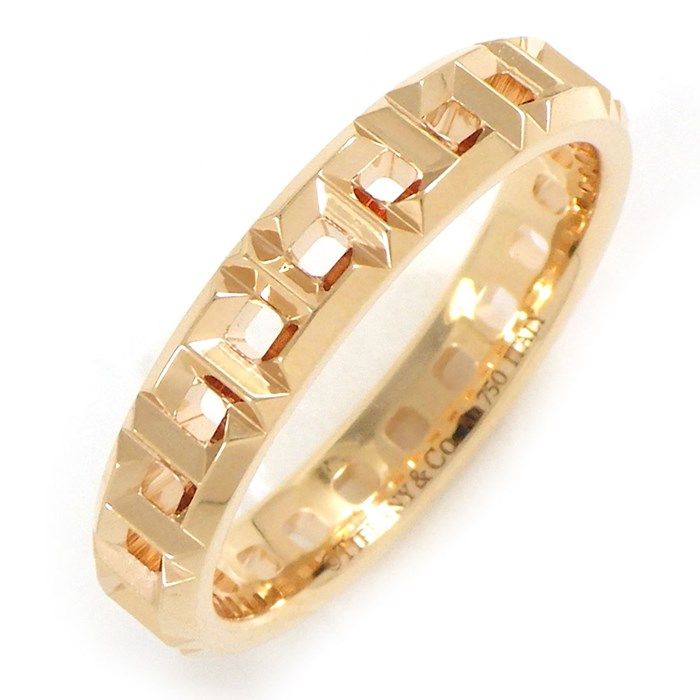 Tiffany & Co. T True Narrow Ring in K18 Pink Gold - Size 9