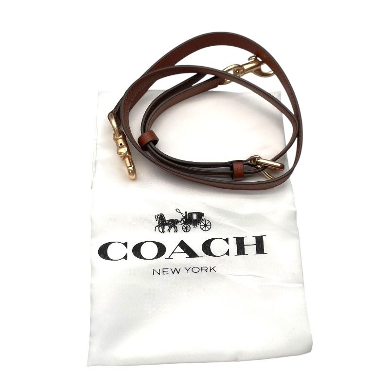 COACH Signature 2WAY Beige Canvas & Leather Shoulder Bag