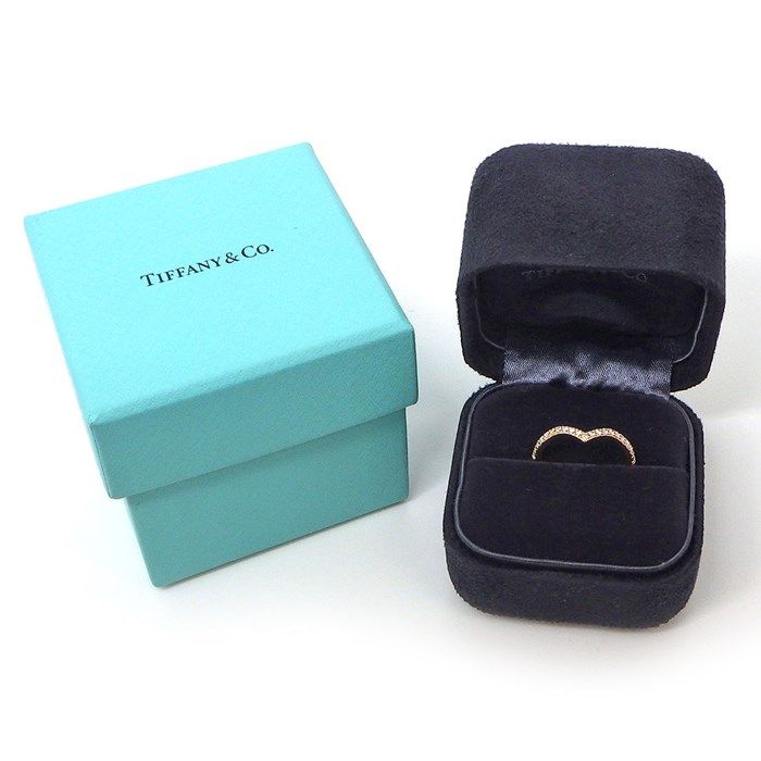 Tiffany & Co. Soleste V-Band Half Circle Diamond Ring in K18PG