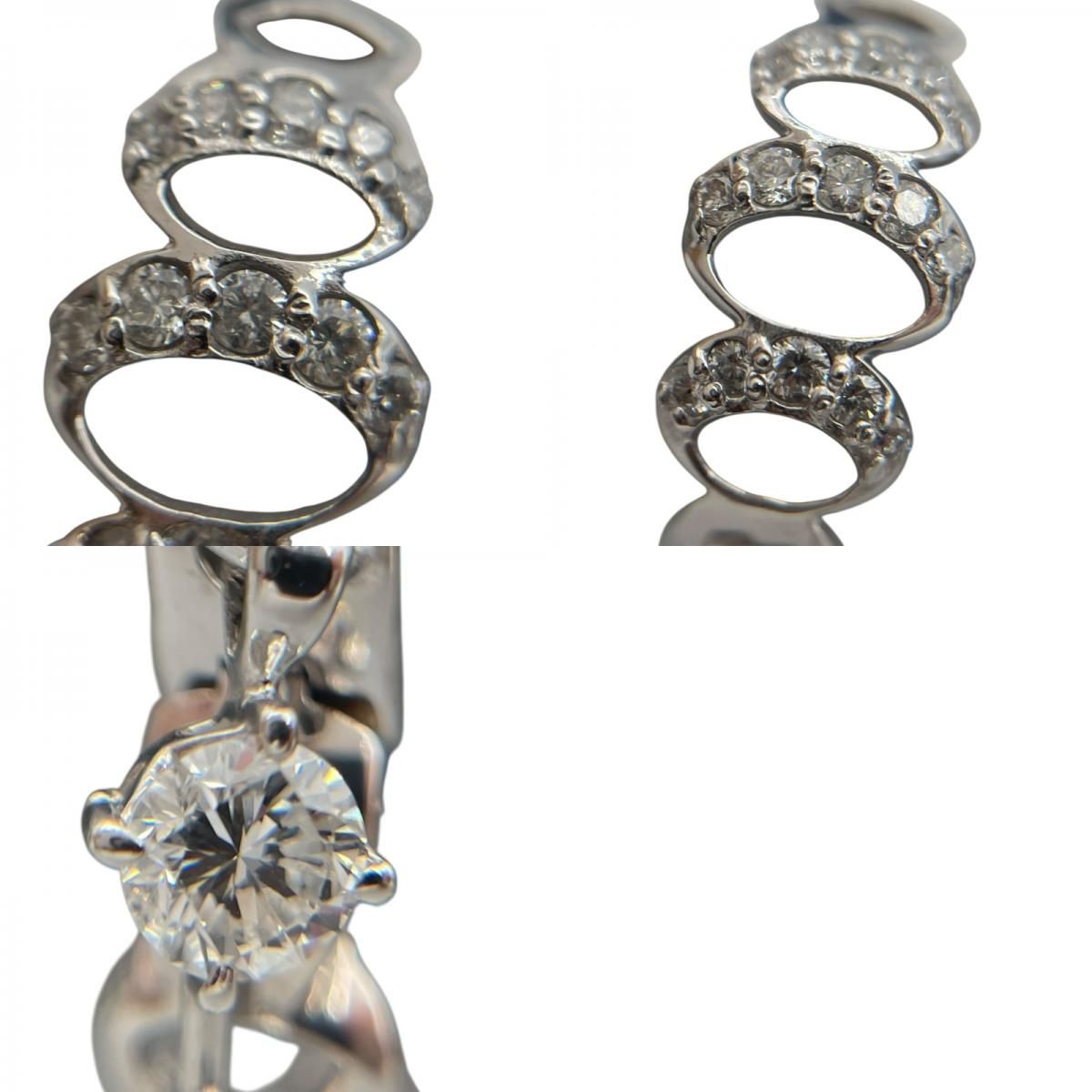 Exquisite K18WG & Pt900 Diamond Earrings - 0.4ct Total Weight