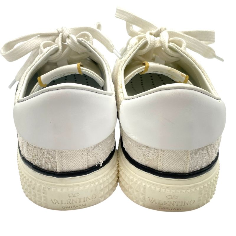 Valentino Butterfly Canvas Low-Cut Sneakers - White Cotton for Women