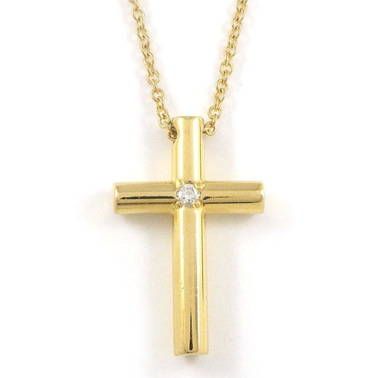 Tiffany & Co. Cross Necklace with Diamond in 18K Yellow Gold