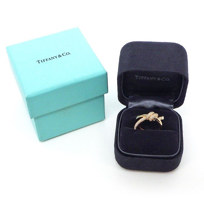 Tiffany & Co. Knot Double Row Ring with 0.31ct Diamonds in K18PG
