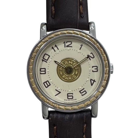 HERMES Série Gold GP/SS Quartz Ladies Watch - Timeless Elegance