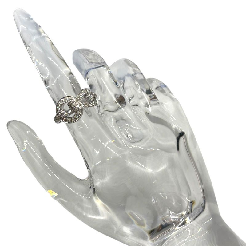Cartier Agrafe Diamond Ring in Au750 - Exquisite Silver Elegance