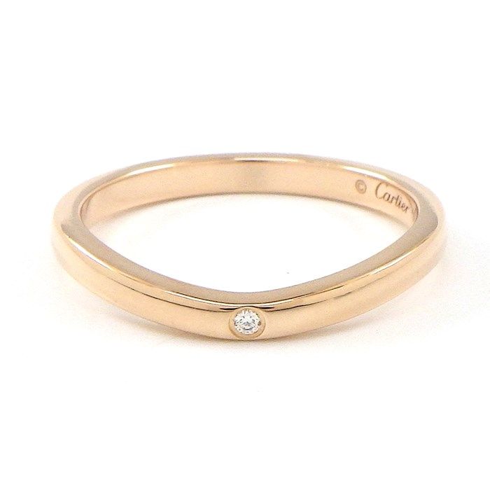 Cartier Ballerina Wedding Band Ring in K18 Pink Gold with Diamonds